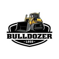 bulldozer bouw voertuig illustratie logo vector