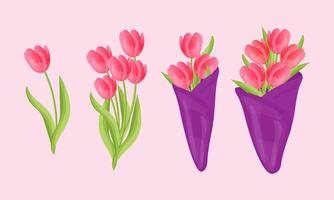 voorjaar bloemen tulpen, tulp vector kunst, pictogrammen, en grafiek