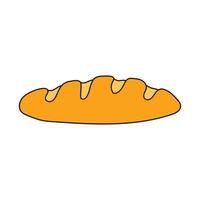 kinderen tekening tekenfilm vector illustratie schattig baguette brood icoon geïsoleerd Aan wit achtergrond