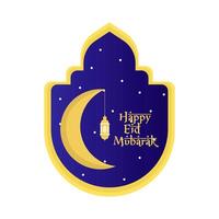 gelukkig eid mubarak groeten insigne illustratie vector