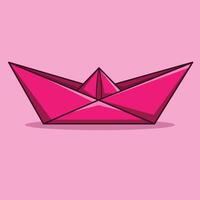 schip origami roze vector