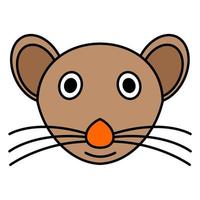 schattige cartoon muis face.vector afbeelding vector