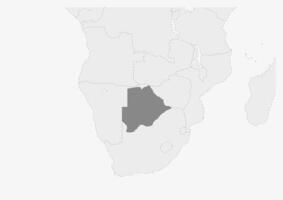 kaart van Afrika met gemarkeerd botswana kaart vector