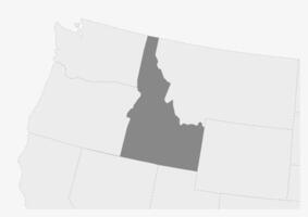 kaart van Verenigde Staten van Amerika met gemarkeerd Idaho staat kaart vector