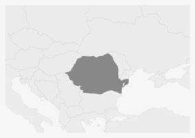 kaart van Europa met gemarkeerd Roemenië kaart vector