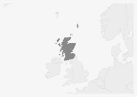 kaart van Europa met gemarkeerd Schotland kaart vector