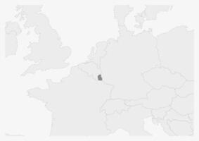 kaart van Europa met gemarkeerd Luxemburg kaart vector
