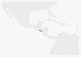 kaart van Amerika met gemarkeerd el Salvador kaart vector
