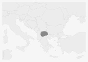 kaart van Europa met gemarkeerd Macedonië kaart vector