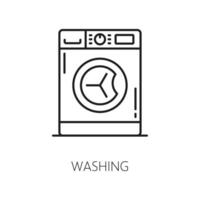 het wassen machine geïsoleerd hotel onderhoud dun lijn vector