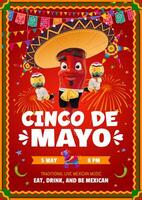 cinco de mayo Mexicaans vakantie folder, feest partij vector