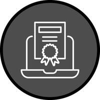 online certificaat vector icoon