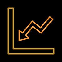 diagram naar beneden vector icoon