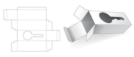 doos met sleutelvenster gestanst sjabloon vector