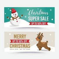 kerst verkoop banner. vectorillustratie. plat ontwerp. vector