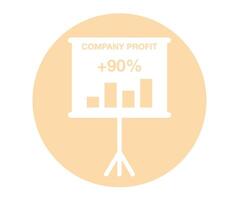 90 procent bedrijf winst. bar diagram glijbaan presentatie, winst krijgen en financieel toenemen vector