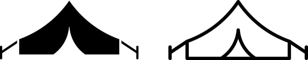 tent icoon, teken, of symbool in glyph en lijn stijl geïsoleerd Aan transparant achtergrond. vector illustratie