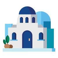 cycladisch huis vlak vector illustratie Aan wit achtergrond