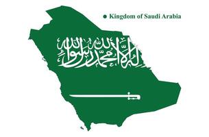 saudi Arabië kaart met de vlag binnen. vector illustratie