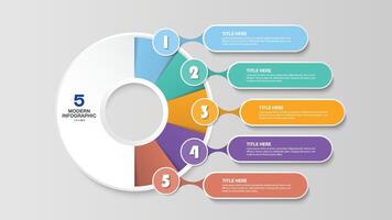 modern infographic met 5 stappen en bedrijf pictogrammen voor presentatie. vector
