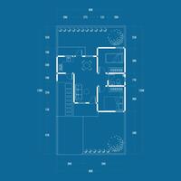 verdieping plan blauwdruk, figuur van de aantekeningen maken schetsen van de bouw en de industrieel skelet van de structuur en dimensies. vector eps 10