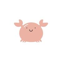 schattig pastel krab. vlak tekenfilm vector illustratie geïsoleerd Aan wit achtergrond. voor kaart, affiches, spandoeken, het drukken Aan de pak, het drukken Aan kleren, kleding stof, behang, textiel of borden.