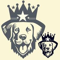 illustratie van een hond logo met een kroon hoofd. vector