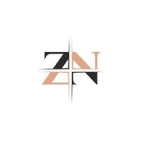 initialen brieven logo zn, nz, z en n vector