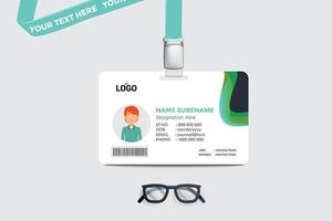 ID kaart kaart sjabloon. medisch identiteit insigne vector