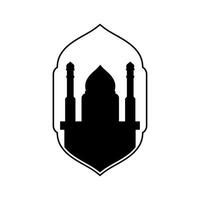 moskee vector icoon illustratie ontwerp sjabloon. koepel moskee en poort bidden moslim religie minimalistische logo ontwerp vector icoon illustratie sjabloon. Ramadan kareem, eid mubarak vector illustratie