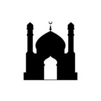 Ramadan kareem silhouet van moskee. silhouet moskee vlak ontwerp vector illustratie geïsoleerd Aan wit achtergrond. Islamitisch moskee gebouwen, banier ontwerp, en Ramadhan achtergrond.