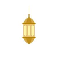 traditioneel oostelijk lantaarn vlak ontwerp vector illustratie. Arabisch moslim kleurrijk hangende lampen, halve manen en sterren.