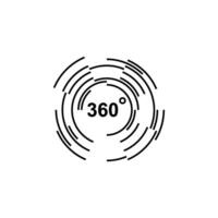 360 graden pictogram vector ontwerpsjabloon