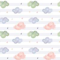 schattig kinderachtig behang. naadloos patroon met waterverf wolken. vector achtergrond in pastel kleuren