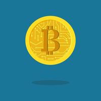 cryptogeld bitcoin de toekomst munt. virtueel cryptogeld concept vector