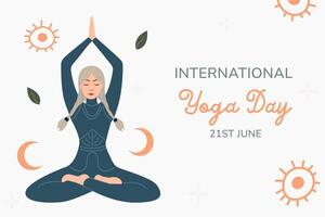 Internationale dag van yoga achtergrond concept vector