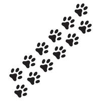 hond en leeuw zwart voet afdrukken dieren. illustratie achtergrond ontwerp. vector