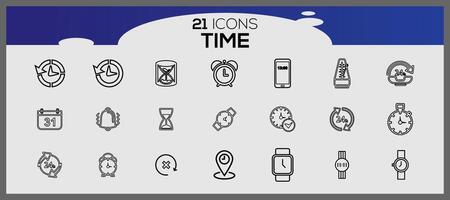 tijd pictogrammen verzameling. horloges icoon set. klok pictogrammen set. vector