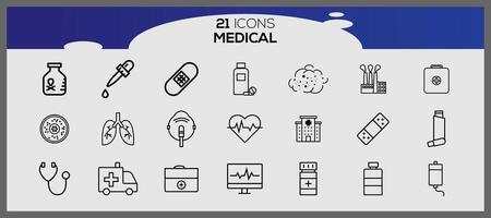 pak van medisch pictogrammen. Gezondheid pictogrammen set. medisch pictogrammen pak. vector