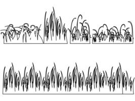 reeks van zwart gras silhouetten Aan wit achtergrond vector