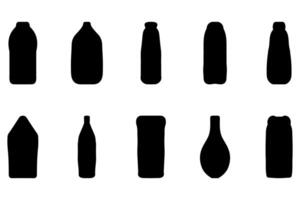 wasmiddel fles silhouet icoon reeks vector