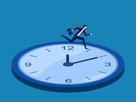 zakenman rennen snel volgens naar klok tijd vector