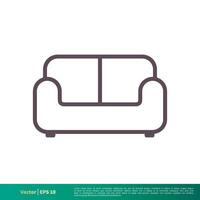 sofa bankstel icoon vector logo sjabloon illustratie ontwerp. vector eps 10.