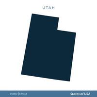 Utah - staten van ons kaart icoon vector sjabloon illustratie ontwerp. vector eps 10.