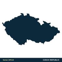 Tsjechisch republiek - Europa landen kaart vector icoon sjabloon illustratie ontwerp. vector eps 10.