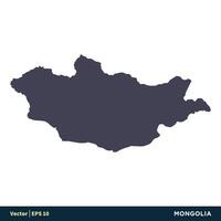 Mongolië - Azië landen kaart icoon vector logo sjabloon illustratie ontwerp. vector eps 10.