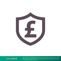 pond sterling geld schild icoon vector logo sjabloon illustratie ontwerp. vector eps 10.