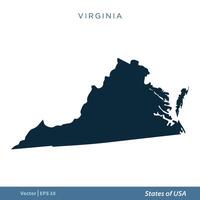 Virginia - staten van ons kaart icoon vector sjabloon illustratie ontwerp. vector eps 10.