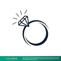 diamant ring icoon vector logo sjabloon illustratie ontwerp eps 10.