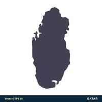 qatar - Azië landen kaart icoon vector logo sjabloon illustratie ontwerp. vector eps 10.